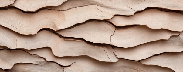 Textured tree bark showcases natural layering and intricate patterns. The smooth lines and soft tones create a versatile background ideal for projects requiring a rustic and organic feel