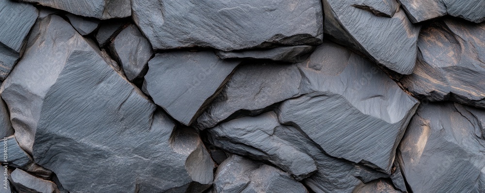 Poster deeply textured volcanic rock forms an intricate pattern featuring dark shades with smooth and rugge