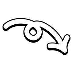 Curved arrow cartoon comic