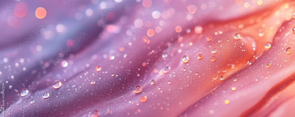 Poster a captivating textured background with colorful water droplets on a smooth surface creates a vibrant