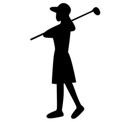 golf player silhouette vector