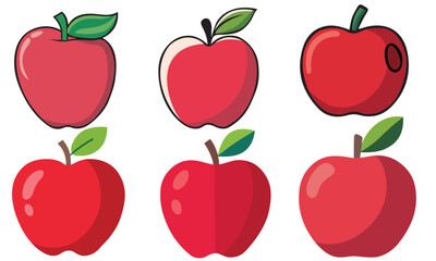 apple fruits vector set