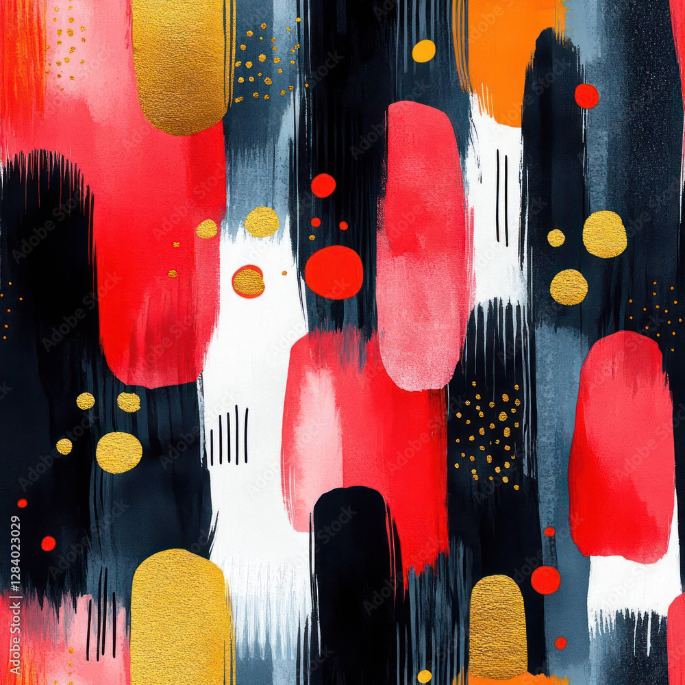 Poster abstract colorful paint strokes pattern background design