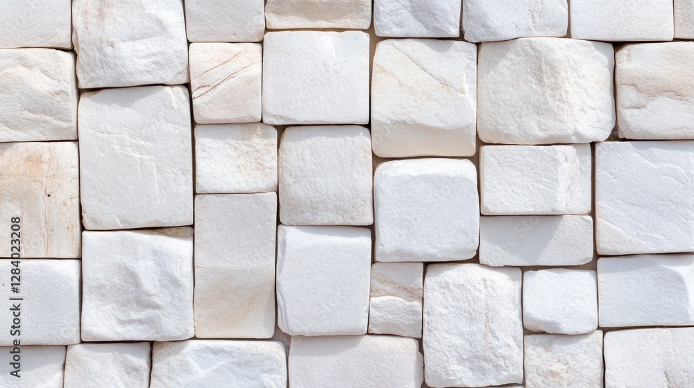 Poster texture of white bricks showcases a blend of smooth and rough surfaces creating a visually appealing