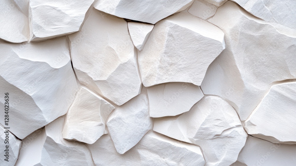 Poster this background presents a unique white stone texture featuring irregular shapes and varied depths o