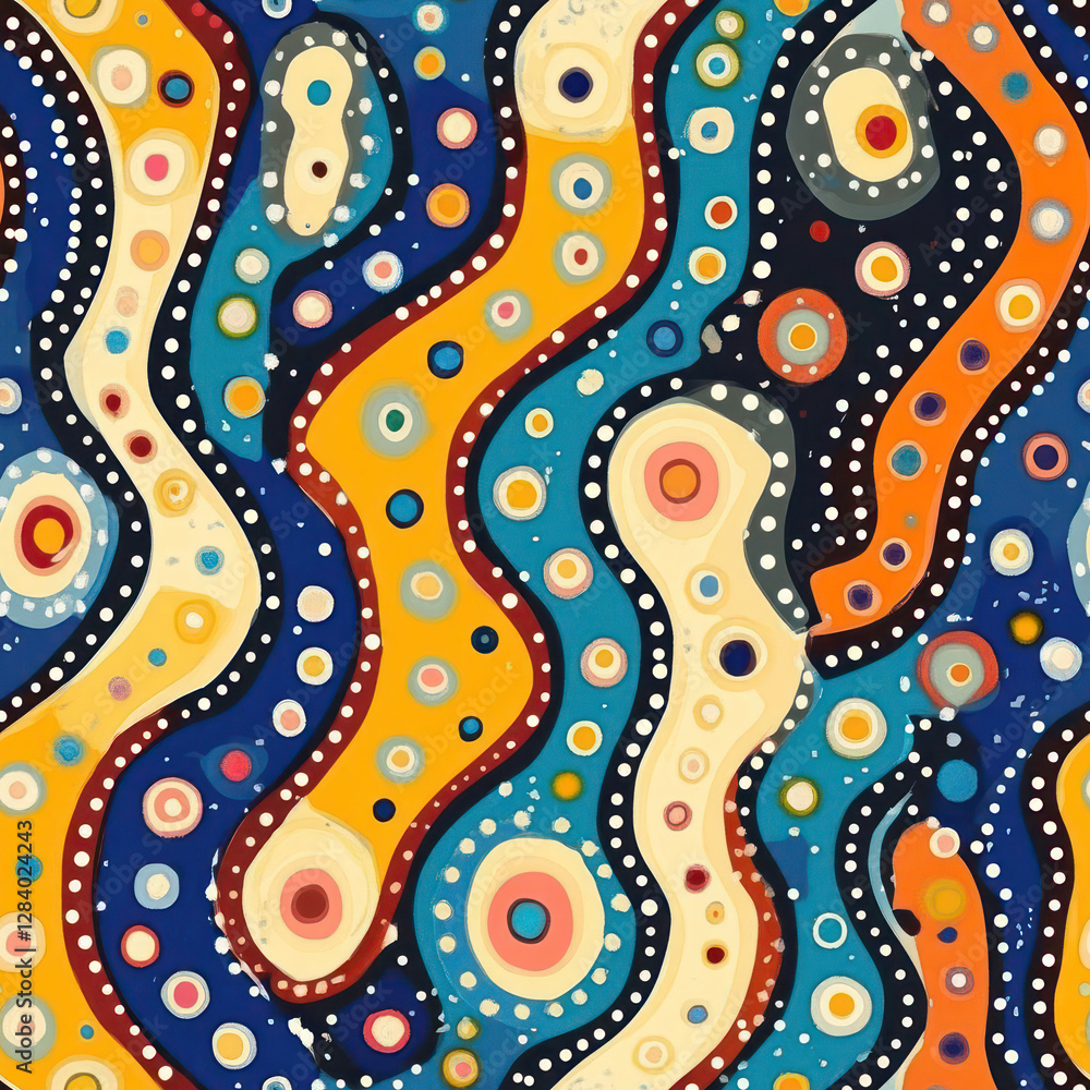 Poster abstract colorful wavy pattern background design