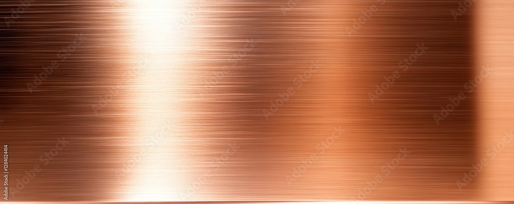 Poster a polished copper metal texture features smooth lines and soft reflections. this backdrop offers a w