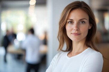 Obraz premium Head shot portrait of middle-aged businesslady dressed in casual clothes,executive manager,CEO,Confident businesswoman, Profile picture of middle-aged female.suit smiling looking at camera 