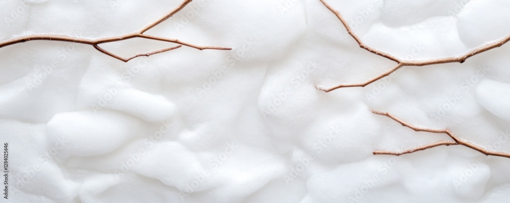 Poster a serene winter backdrop features soft snow textures and delicate branches providing an ideal scene 