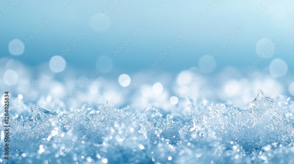 Poster soft snow texture creates a tranquil background showcasing fine details and a gentle blue hue. this 