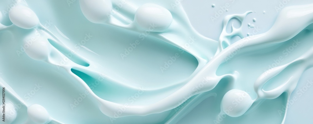 Poster smooth textures of light blue splashes form an abstract background showcasing a fluid pattern that i