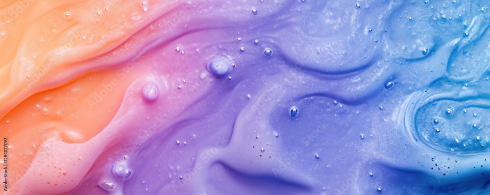 Poster colorful splashes of orange pink and blue blend together to form a textured backdrop. the smooth flo