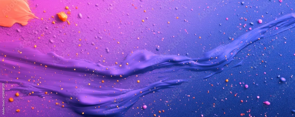 Poster splashes of vibrant colors blend seamlessly into a textured backdrop offering a visually stimulating