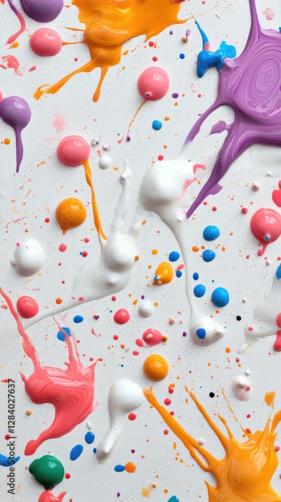 Poster dynamic colors splash across a white backdrop forming a vibrant texture that inspires creativity. th