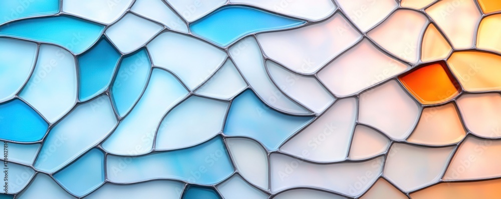 Poster featuring an intricate stained glass texture this backdrop showcases a mix of cool and warm tones wi