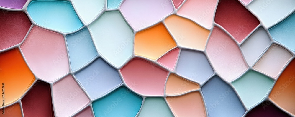 Poster this colorful stained glass texture features a mix of warm and cool tones creating a visually striki