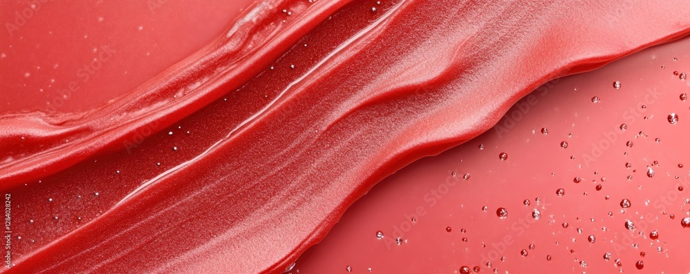Poster bright red texture features smooth stains and droplets creating a dynamic backdrop. ideal for artist