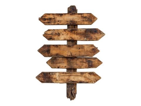 Wooden board for directions