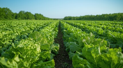 Captivating View of Organic Lettuce Growing in Abundance