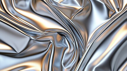 Abstract silver metal design with a liquid flow texture