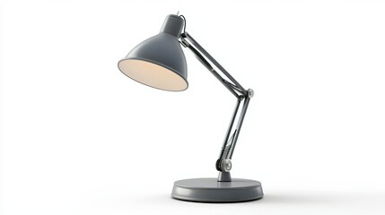 Modern adjustable desk lamp with grey metal finish and classic design