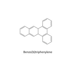 Benzo[b]triphenylene skeletal structure.Polycyclic Aromatic Hydrocarbon compound schematic illustration. Simple diagram, chemical formula.