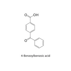 4-Benzoylbenzoic acid skeletal structure.Carboxylic Acid compound schematic illustration. Simple diagram, chemical formula.