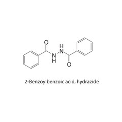 2-Benzoylbenzoic acid, hydrazide skeletal structure.Hydrazide compound schematic illustration. Simple diagram, chemical formula.