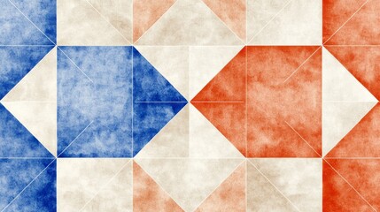 Colorful Grunge Tile Pattern with Vintage Textured Background