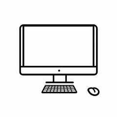 Desktop Computer Icon &ndash; Monitor, Keyboard, and Mouse