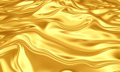 Fototapeta premium A mesmerizing fluid gold waves texture with smooth flowing metallic ripples