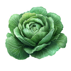 Fototapeta premium The image is of a large cabbage with green leaves.