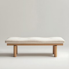Upholstered Bench With Wooden Legs Furnishing Home Decor Design Elegant Interior Seating Furniture