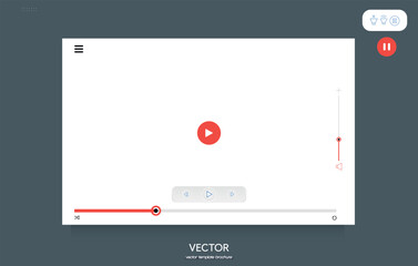 Minimalist Video Player Concept UI UX Design. Web player design with controls
