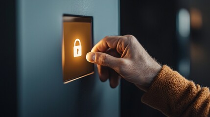 Secure ATM Banking Close-Up of User Entering PIN in Urban Setting Focused on Privacy and Security