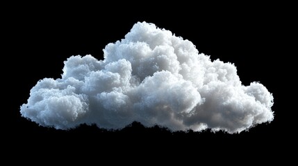A Large Fluffy White Cloud Appears Against a Black Background