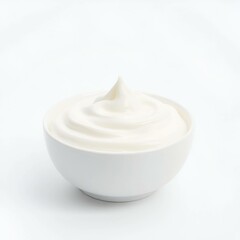 Fresh Creamy White Yogurt in a Ceramic Bowl - Healthy Dairy Food Image