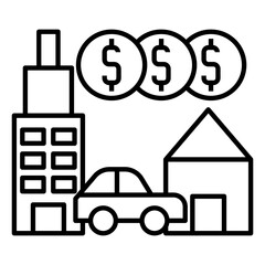 fixed assets vector icon