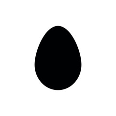 Egg, black silhouette on transparent background, vector for stencil