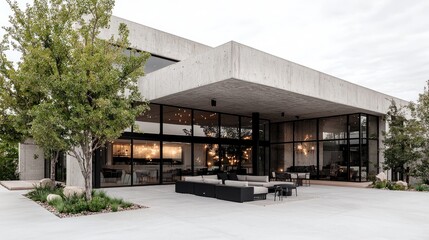 Obraz premium Modern concrete home outdoor patio