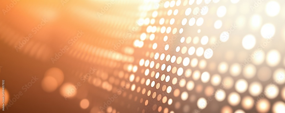 Poster abstract light pattern with circular dots and warm tones