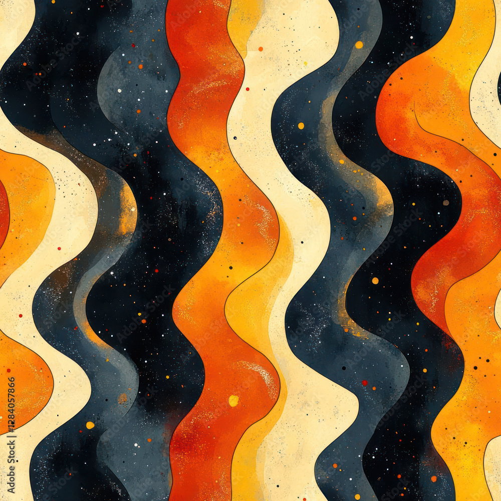 Poster abstract wavy cosmic pattern, background texture, design element