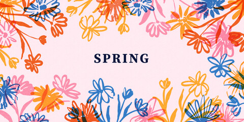 Spring flowers. 8 March, womens day, mother's day holiday cards set. Bright colorful botanical background, pattern. 