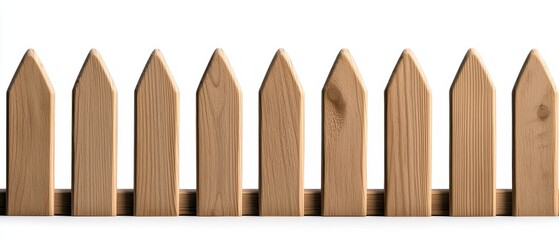 A classic wooden fence with pointed tops, perfect for enhancing outdoor spaces and providing privacy.