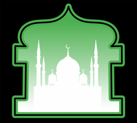 Frame mosque background decoration ideas design 