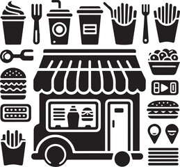 Fast food icon vector