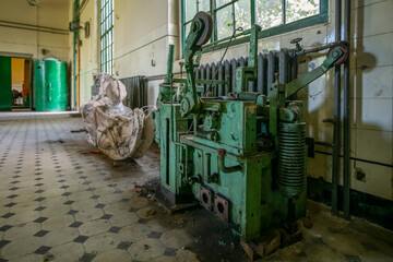Abandoned Historic Industrial Mine in Silesia with a Unique Colorful Hoisting Machine
