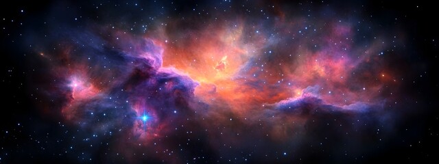 Fototapeta premium Ethereal Celestial Swirling Cosmic Clouds Shimmering Nebulae Glowing Digital Painting Dreamlike