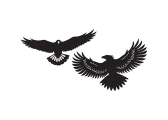 Flying Swan Silhouette,  Swan Silhouettes Illustration Isolated On White Background