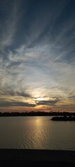 sunset over the river
